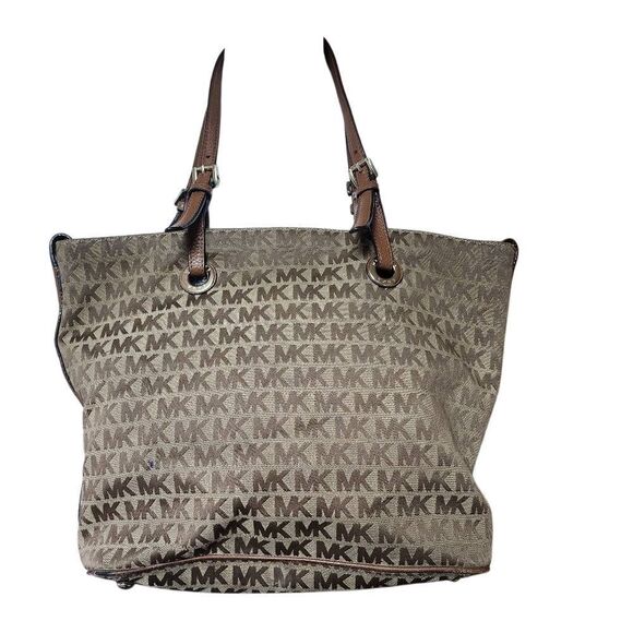 Michael Kors Tan & Brown Signature MK Tote Bag - Picture 3 of 15